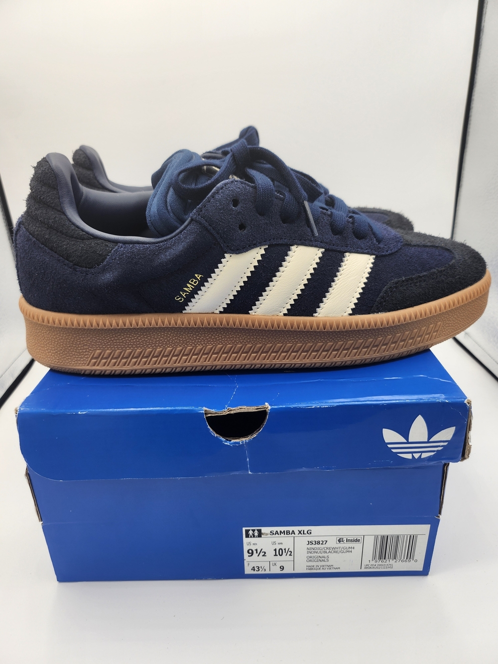Adidas Samba Navy Blue Cream Gum Size 9.5M/10.5W - Picture 5 of 9